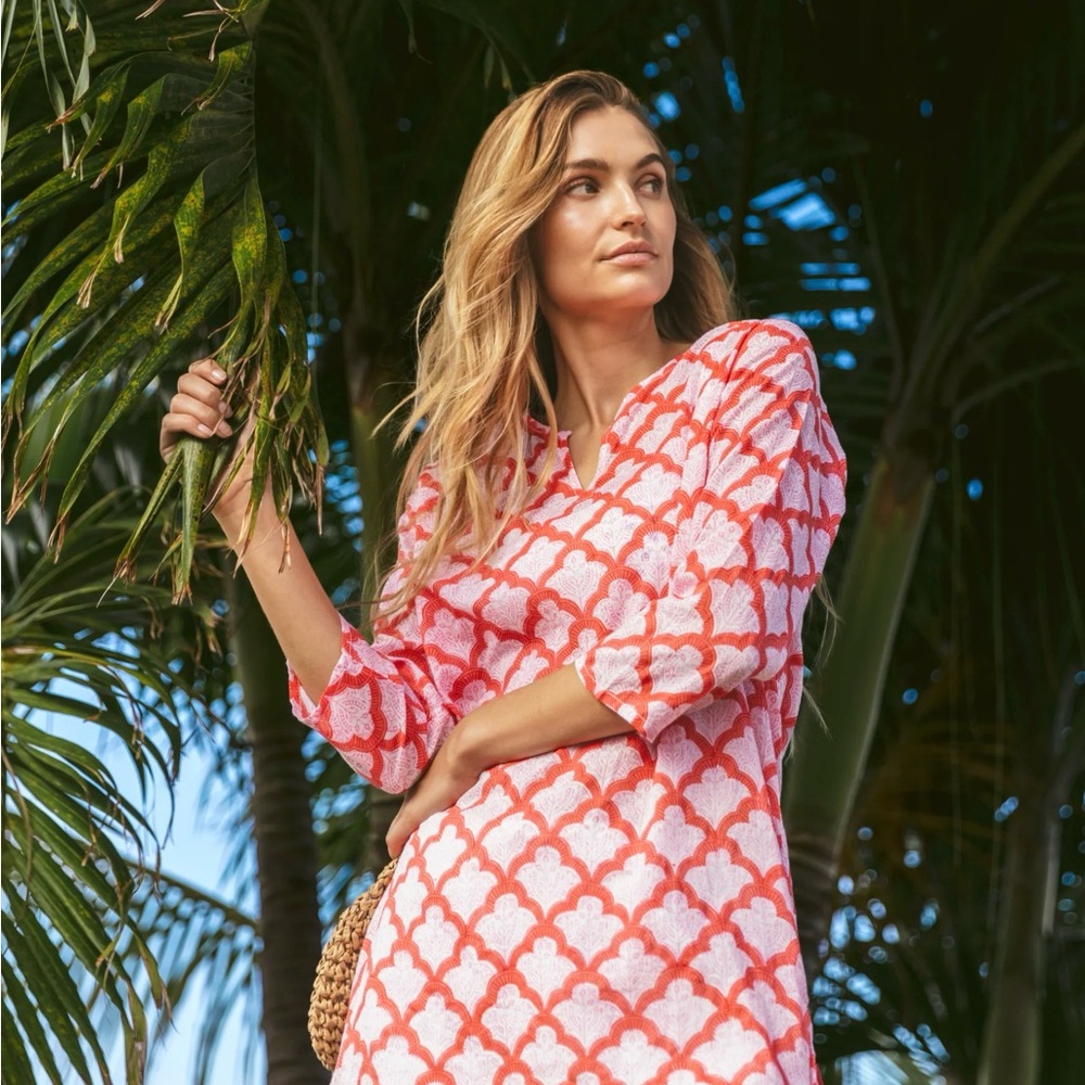 Roberta Roller Rabbit Pink and White Tunic